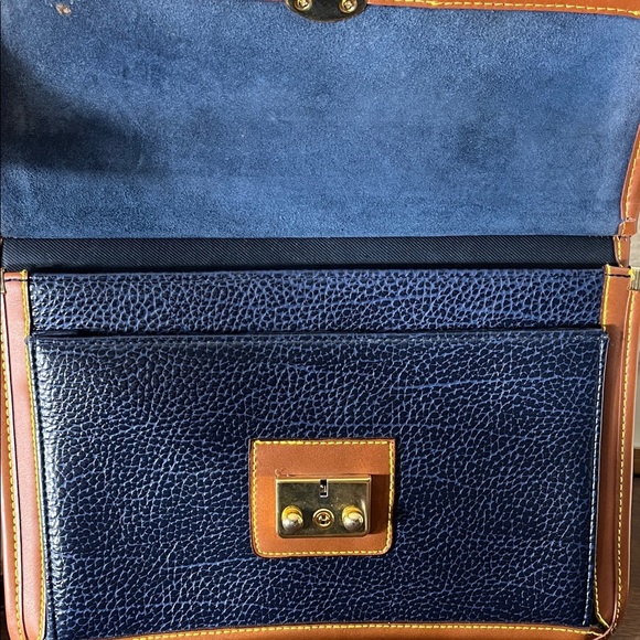 Navy and Tan Leather Women's Bag - Picture 2 of 11
